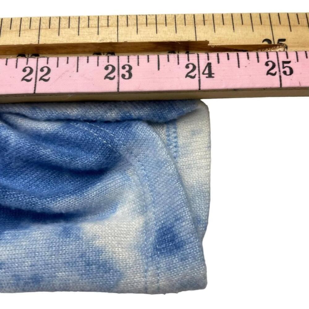 My Style Sweatshirt Womens Large Blue White Tie Dye Ruched Long Sleeve V Neck - Picture 9 of 11